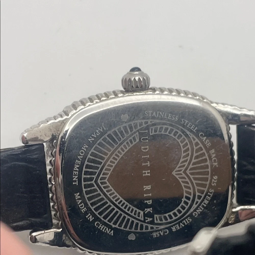 Judith Ripka 925 Silver Watch with Black Strap